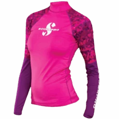 UPF 50 RASH GUARD, LONG SLEEVE, WOMEN -Aqua Lung Diving Shop 50rashflamingow