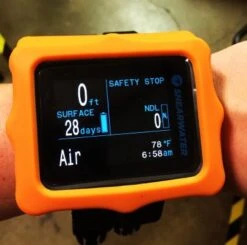 Silicone Protective Cover For Perdix Computers -Aqua Lung Diving Shop orange hand live